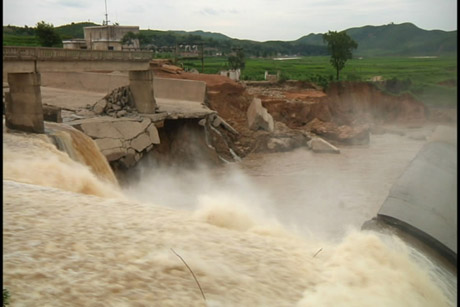 북한 폭우 피해 모습(사진=노동신문)