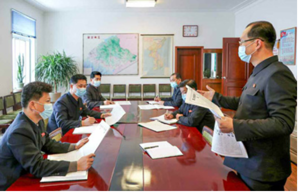 평안북도에서 당 대회 결과를 교육하는 모습(사진=노동신문)
