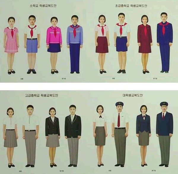 북한 학생교복 도안(사진=조선의 오늘)