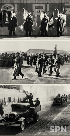 1948년 2월 8일 평양역전 광장(당시)에서 열린 조선온라인 슬롯 창건 열병식 모습(사진=금수강산 2월호 갈무리)