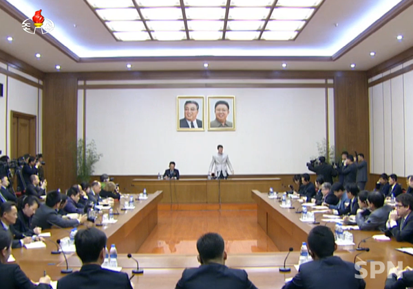 북한 조선중앙TV가 공개한 오토 슬롯사이트 추천 씨의 기자회견 모습(자료사진=조선중앙TV 갈무리)