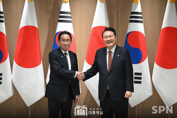 윤석열 대통령은 7일 방한한 기시다 후미오 일본 총리와 확대 정상회담을 가졌다.(사진=대통령실)
