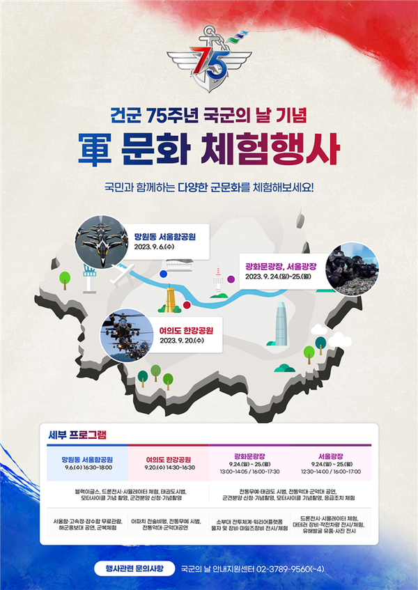 건군 75주년 국슬롯 무료 사이트 날 기념 '軍 문화 체험행사'(사진=국방부)
