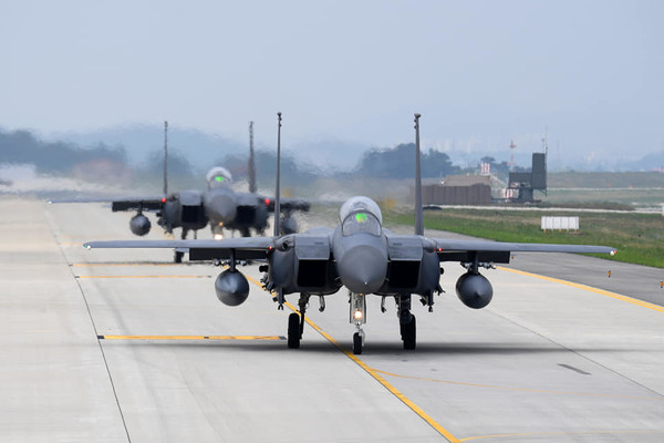 '소링 이글'(Soaring Eagle) 훈련에 참가한 F-15K 전투기(사진=공군 페이스북)