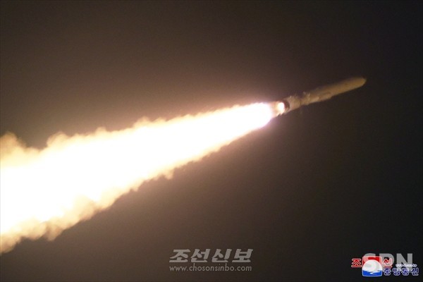 북한이 24일 신형전략순항미사일 '불화살-3-31'형 첫 시험발사를 진행했다.(사진=조선신보)