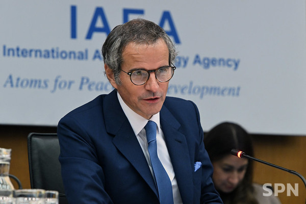 라파엘 그로시 국제원자력기구(IAEA) 사무총장이 4일(현지시간) 오스트리아 빈에서 열린 제1704차 이사회에서 개회사를 하고 있다.(사진=IAEA)