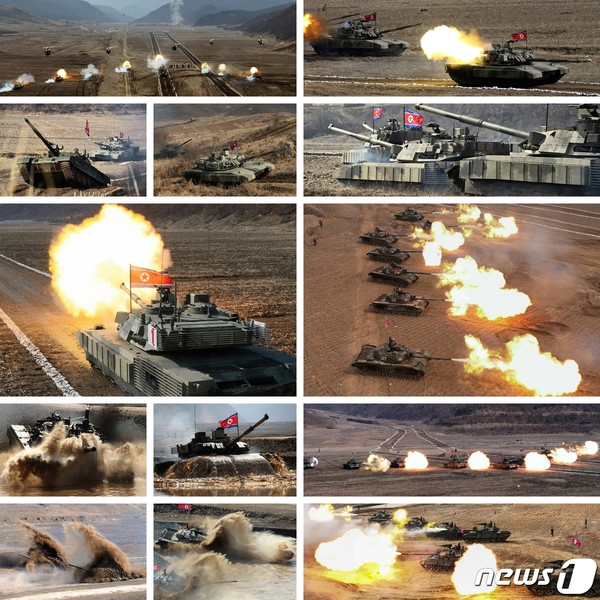 북한 탱크부대 훈련 모습(사진=노동신문/뉴스1)