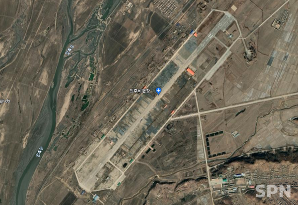 북한 의주비행장(사진=구글어스 갈무리)