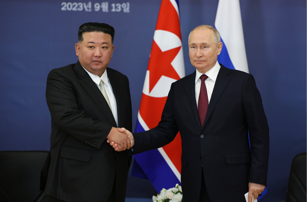 작년 9월, 김정은 총비서와 블라디미르 푸틴 러시아 대통령(사진=크렘린궁)