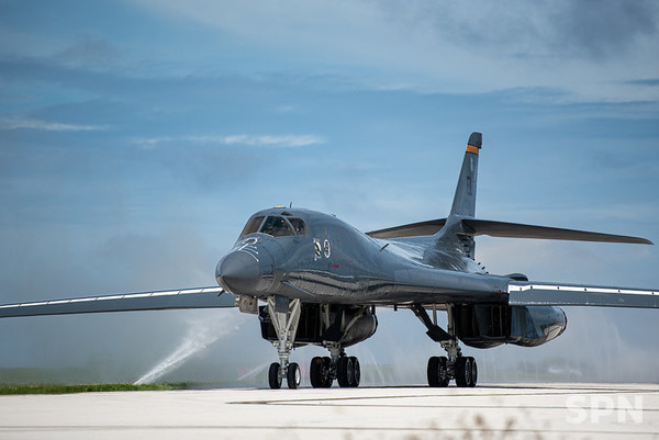 미국 괌 앤더스 기지의 B-1B '랜서' 전략폭격기(사진=미 인태사령부)