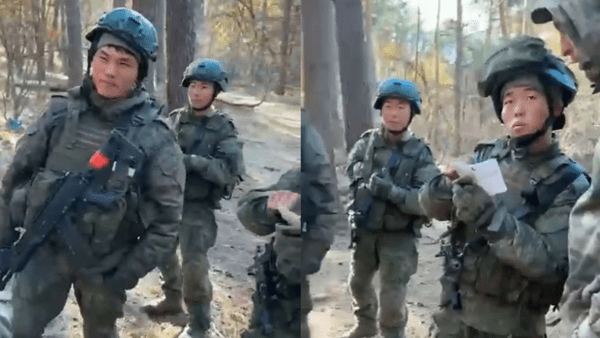 러시아 쿠르스크 지역에서 훈련받는 바카라 온라인(사진=텔레그램 갈무리)