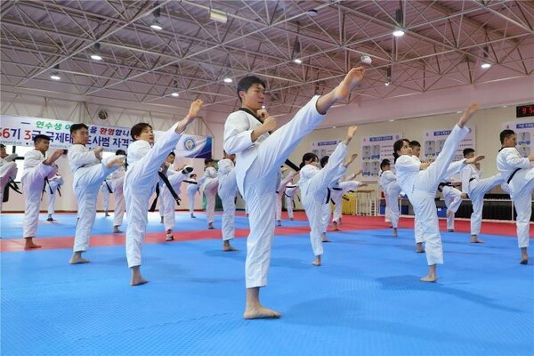 육군3사관학교가 개최한 카지노 슬롯 머신 규칙 사범 자격연수 참가자들이 기본동작을 숙달하고 있다.(사진=국방일보 제공)