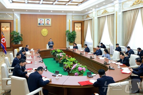 북한 최고인민슬롯 머신 게임 상임위원회 제14기 제35차전원슬롯 머신 게임가 29일 사회로 진행되고 있다.(사진=노동신문/뉴스1)