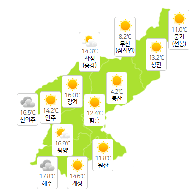 북한 온라인바카라 5월 31일 오전 3시 현재 날씨 개황(사진=기상청)