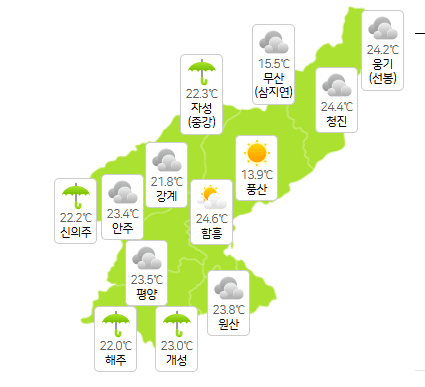 북한 무료 슬롯 사이트 6월 28일 오전 3시 현재 날씨 개황(사진=기상청)