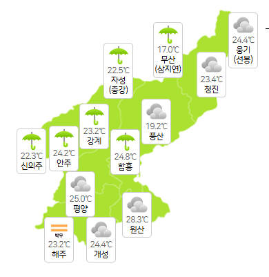 북한 온라인 바카라 7월 4일 날씨 개황(사진=-기상청)