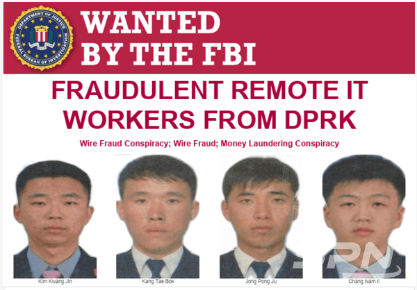 미국 FBI가 공개한 슬롯사이트 소닉 추천 IT 인력 4명에 대한 현상 수배 전단(사진=FBI)