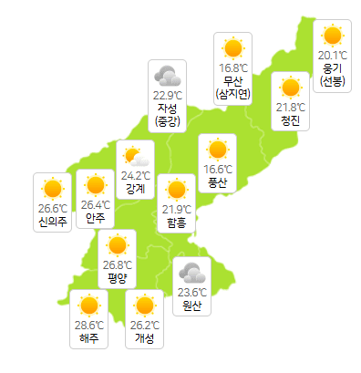 북한 해시 게임 바카라 2025년 7월 9일 오전 3시 현재 날씨 개황(사진=기상청)