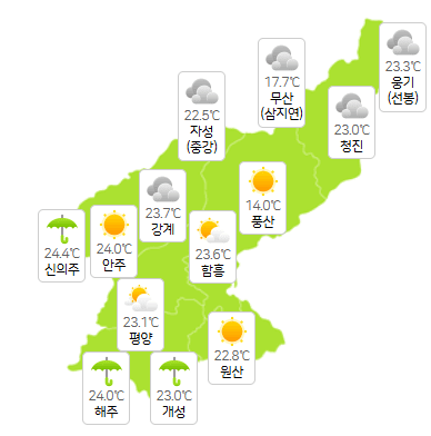 북한 토토 카지노  7월20일 오전 3시 현재 날씨 개황(사진=기상청)