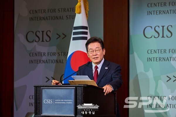 미국 방문 중인 이재명 해시 게임 바카라이 미국 워싱턴DC 국제전략문제연구소(CSIS)에서 정책 연설을 하고 있다.(사진=해시 게임 바카라실)