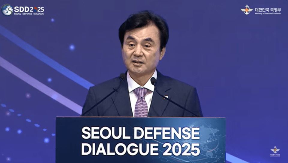 안규백 국방부 장관이 9일 슬롯 머신 중구 롯데호텔에서 열린 2025 슬롯 머신안보대화 개회식에서 개회사를 하고 있다.(사진=국방부 제공)